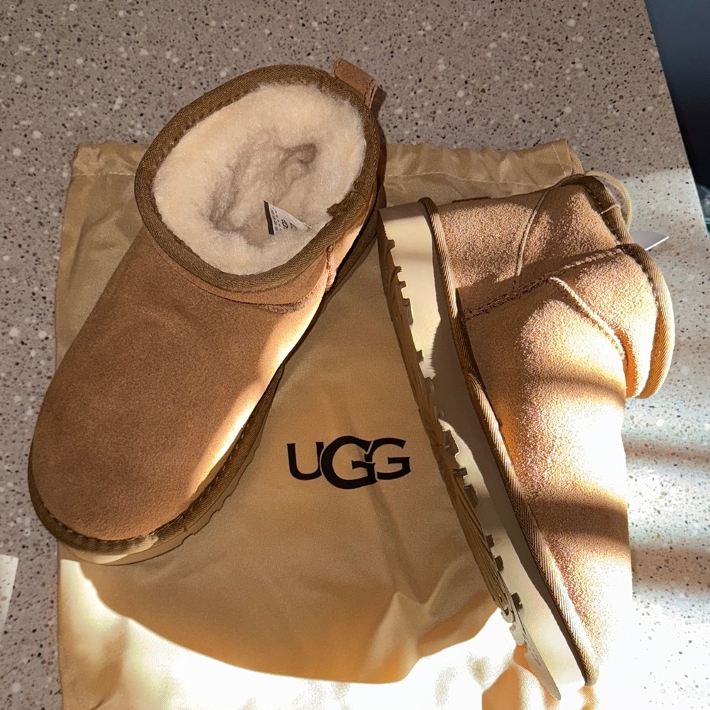 UGG mini boots tan suede